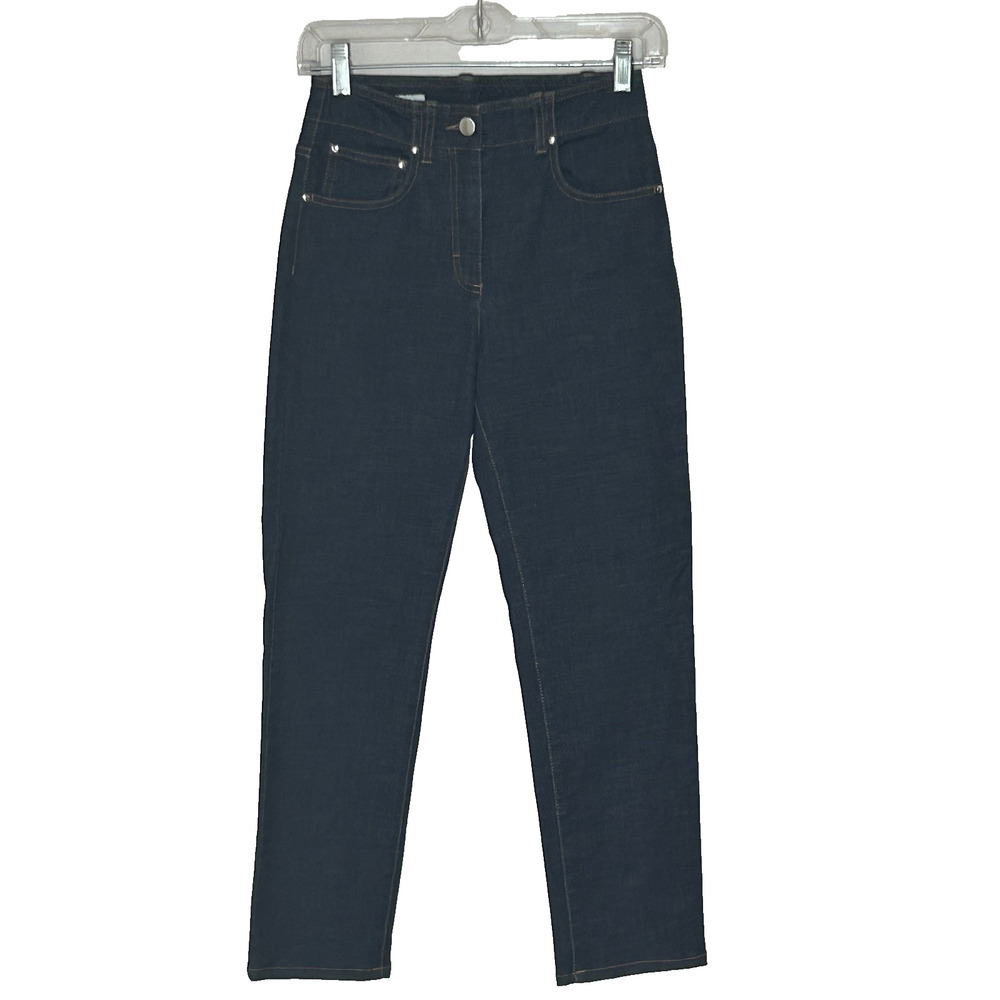Peserico Dark Jeans Size XS Waist 24 Italy 38 Straight Leg Ankle Crop